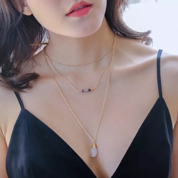 Jewelry - Maurelle Gold Quartz Layered Necklace Jewelry - Maurelle Gold Quartz Layered Necklace
